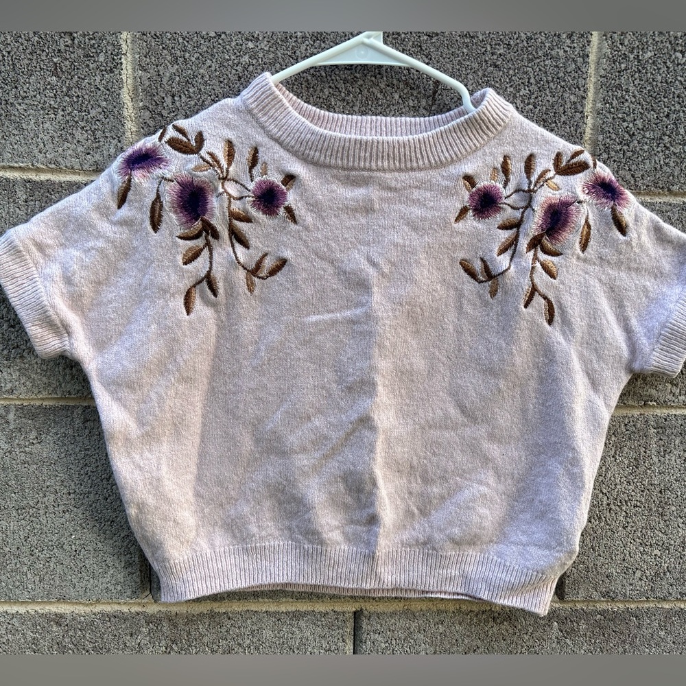 Massimo Dutti Crop Embroidered Top Sz. M